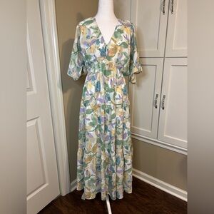 Entro Size S Floral Tiered Maxi Dress